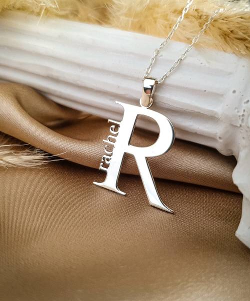 Big Initial Name Necklace,