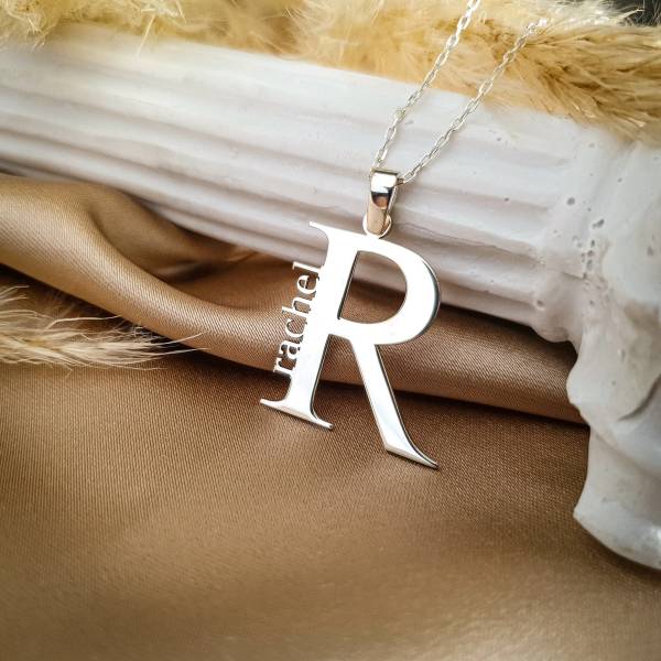 Big Initial Name Necklace,