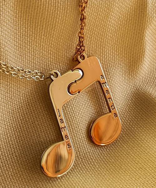 Couple Musicial Note Matching Necklace Set