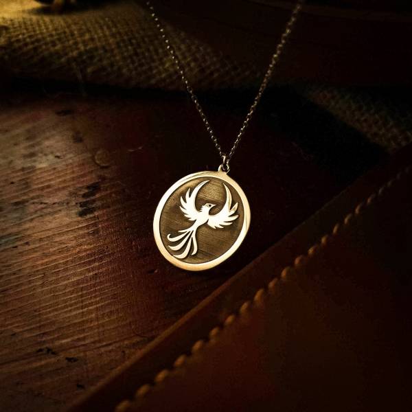 Phoenix Necklace Men Silver