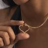 Heart Solid Gold 14K Ring Holder Necklace , Wedding Ring Keeper Pendant Jewelry, Gift For Pregnant Women