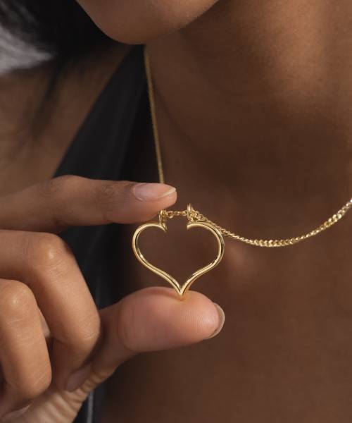Heart Solid Gold 14K Ring Holder Necklace , Wedding Ring Keeper Pendant Jewelry, Gift For Pregnant Women