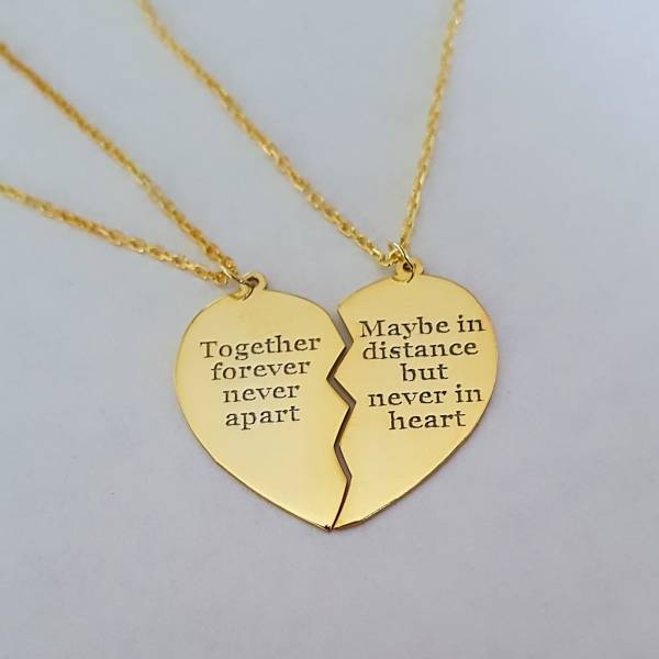2 Pieces Heart Matching Couple Necklace Set - Image 3