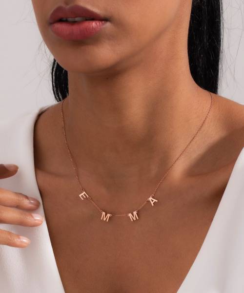 Tiny Letters Name Necklace
