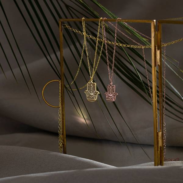 Hamsa Necklace, Hand Of Fatima Pendant - Image 2