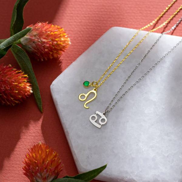 Star Sign Necklace with Birthstone