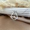 14K White Gold Wave Ring Holder Necklace