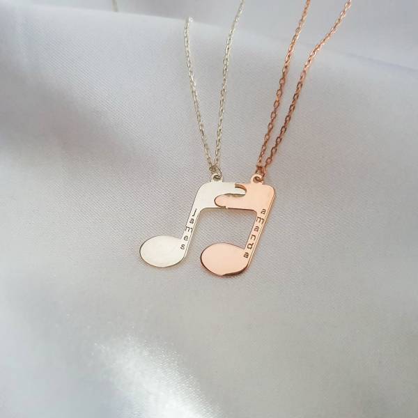 Couple Musicial Note Matching Necklace Set - Image 4