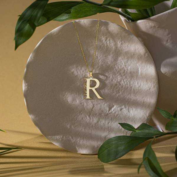 Big Initial Name Necklace, - Image 4