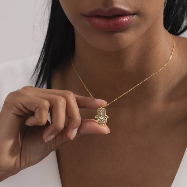 Hamsa Necklace, Hand Of Fatima Pendant - Image 4