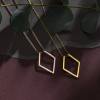 Solid Gold 14K Ring Holder Necklace Geometric - Image 3