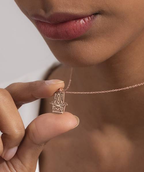 Hamsa Necklace, Hand Of Fatima Pendant