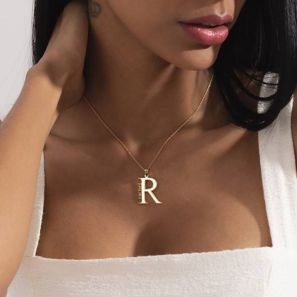 Big Initial Name Necklace, - Image 5