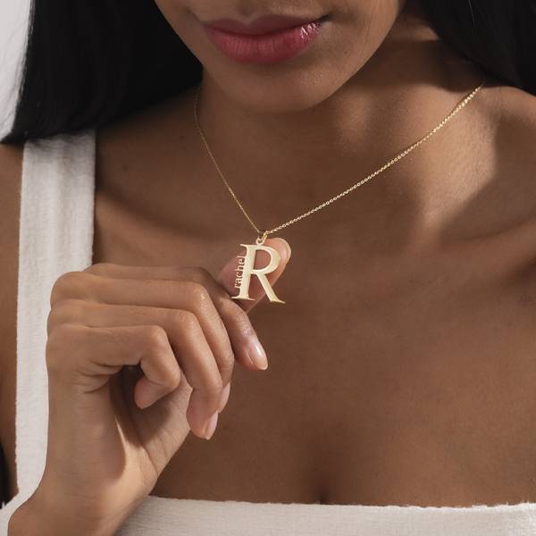Big Initial Name Necklace, - Image 6
