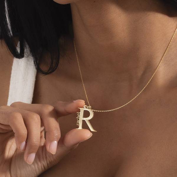 Big Initial Name Necklace, - Image 7