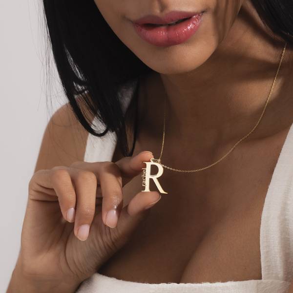 Big Initial Name Necklace, - Image 8