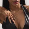 14k Solid White Gold Sunflower Ring Holder Necklace - Image 8