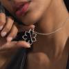 14k Solid White Gold Sunflower Ring Holder Necklace - Image 11