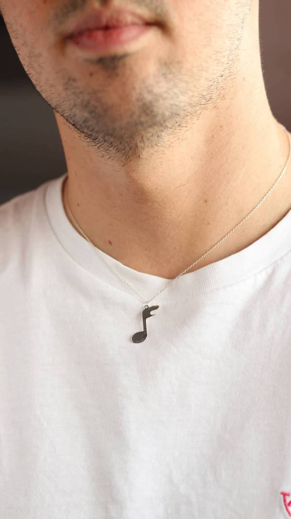 Couple Musicial Note Matching Necklace Set - Image 6