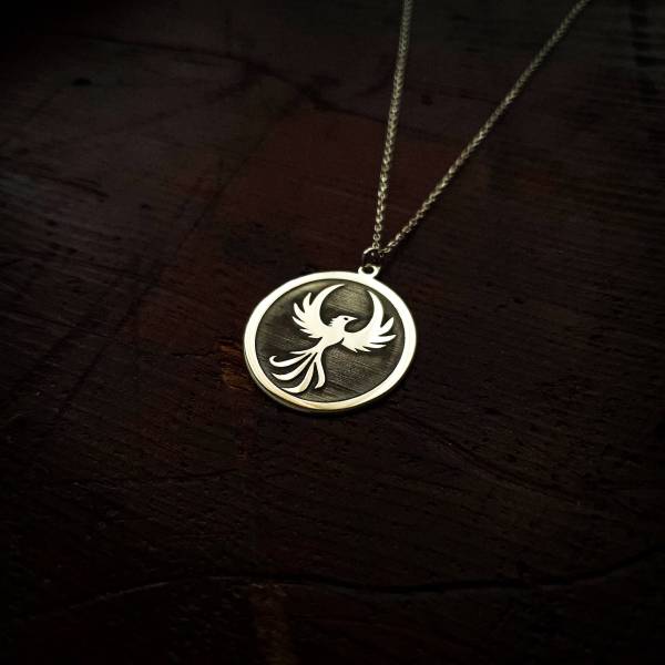 Phoenix Necklace Men Silver - Image 3