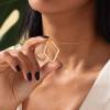 Solid Gold 14K Ring Holder Necklace Geometric - Image 7