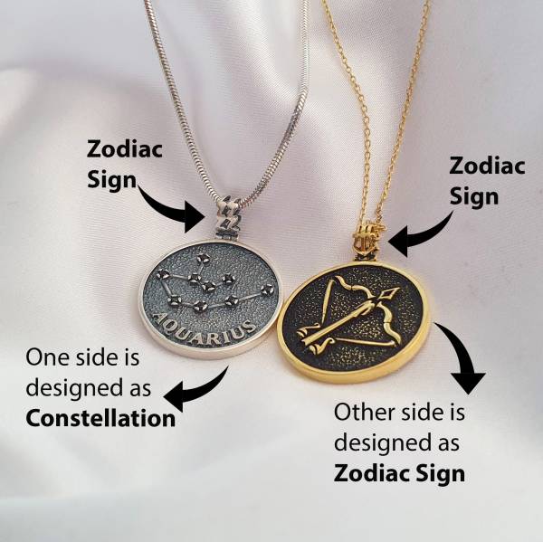 Madellion Zodiac Sign Necklace - Image 5